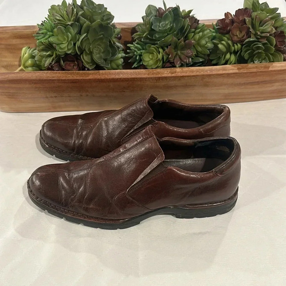 Cole Haan Nike Air Zeno Brown Leather Split Toe Stretch Slip On Loafer size 10 - Picture 3 of 6